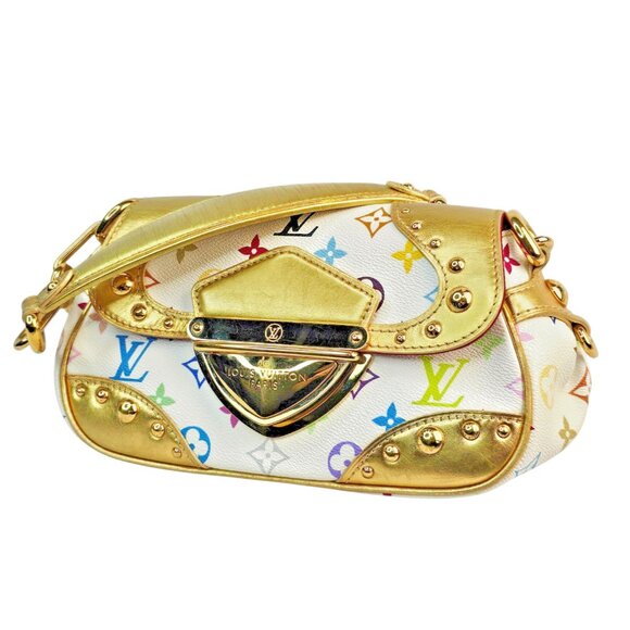 LOUIS VUITTON Monogram Multicolor Marilyn White Murakami Gold Chain Small Bag LV - Picture 5 of 16